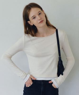 LOEIL Double Layered Wool T-Shirt - Ivory