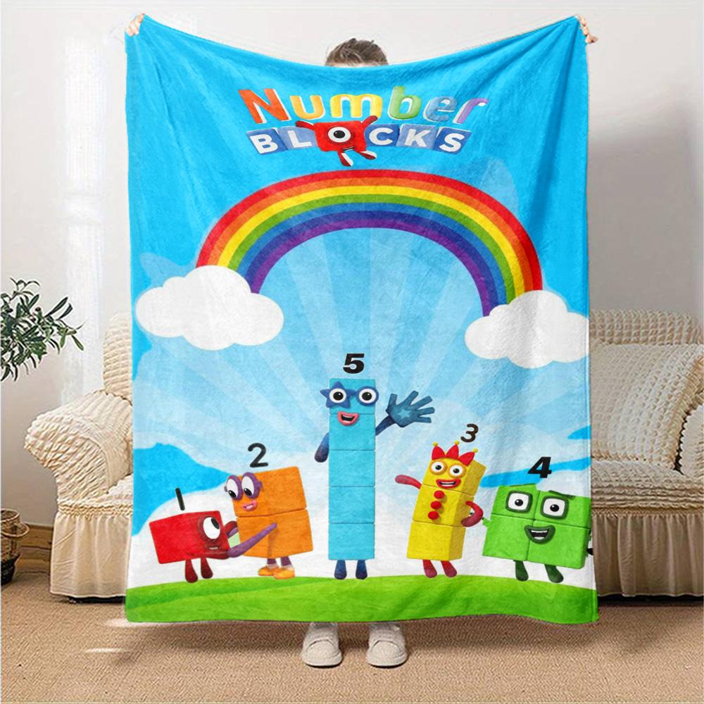 Coperta in Flanella Stampata Numberblocks Alta Qualità Calda Confortevole Coperta per Tutte le Stagioni Perfetta per Regali Decorazione Casa