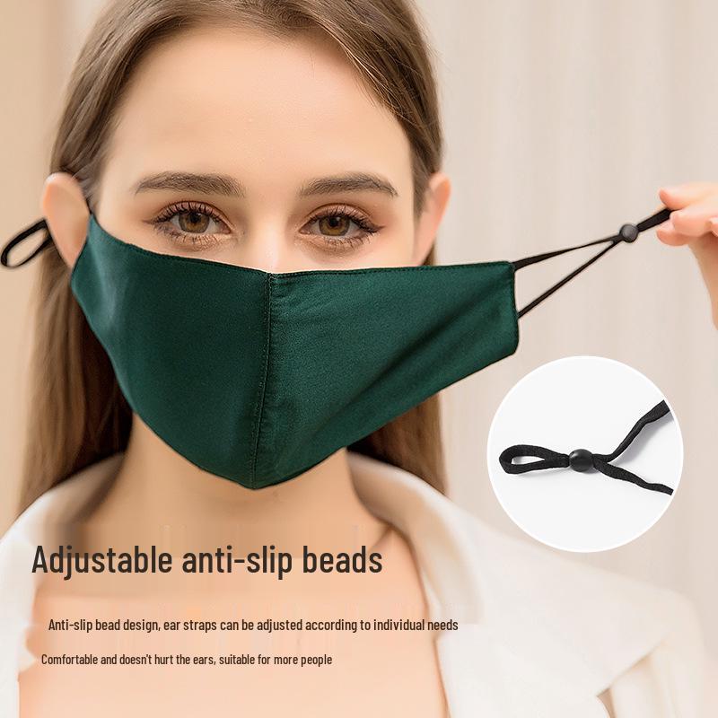 Women's 100% Mulberry Silk Sun Mask - Breathable, Anti-UV, Double Layer, Full Face Coverage for Summer Cycling.