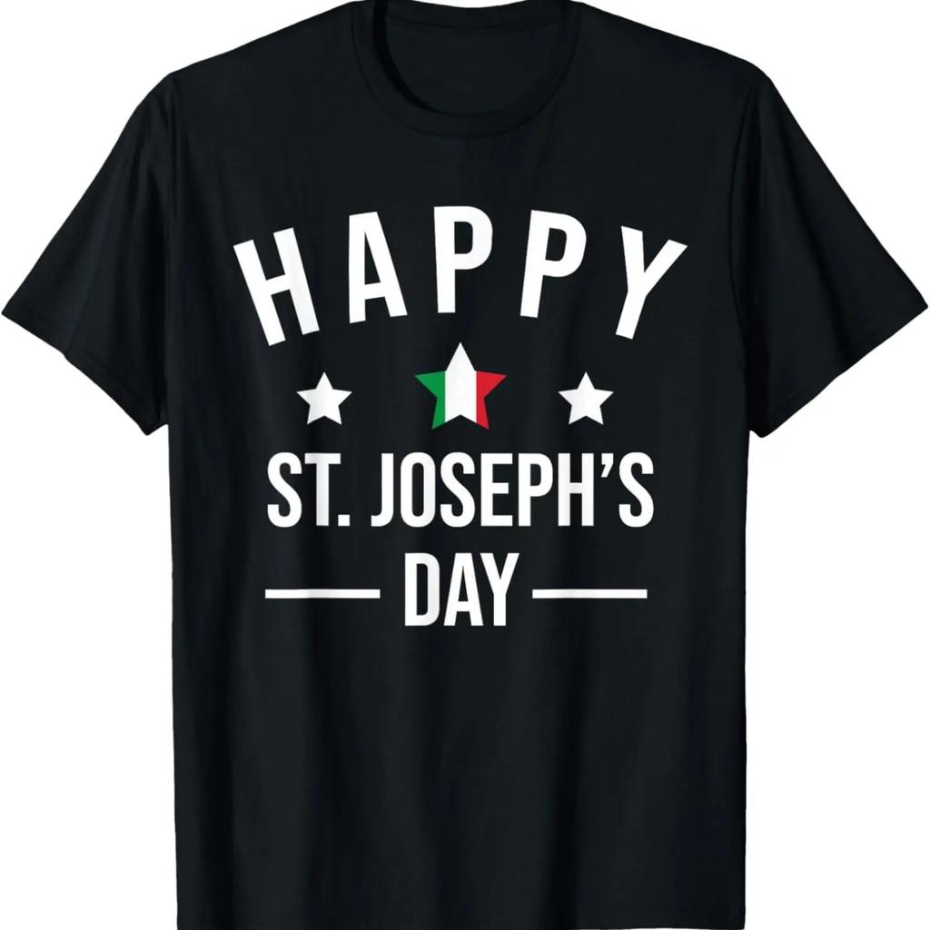 Glücklicher St. Josephstag Italienisches Geschenk T-Shirt Geschenk Christliches Herren-T-Shirt