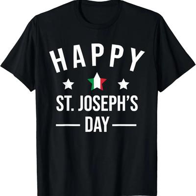 Glücklicher St. Josephstag Italienisches Geschenk T-Shirt Geschenk Christliches Herren-T-Shirt