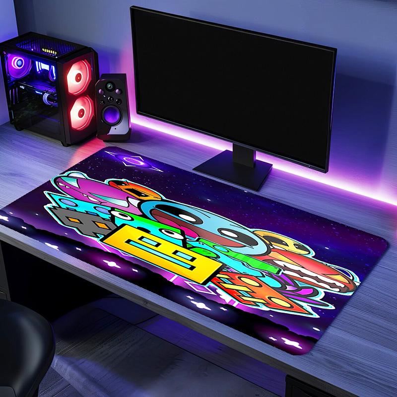 Geometry Dash1 Mouse Pad - Non-Slip Rubber Base, Smooth Surface for Work,Gaming,Office,And Home Use, Desk Mouse Pad