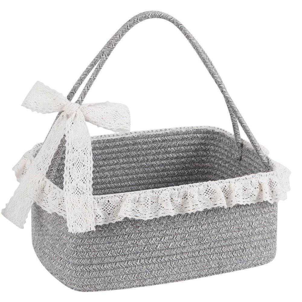 Handheld Storage Basket Woven Picnic Fruit Organizer Household Baby Gift Basket For Home Decor