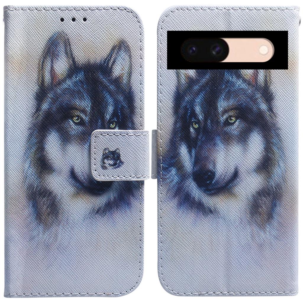 For Google Pixel 8a Case Pattern Printing Leather Phone Wallet Cover