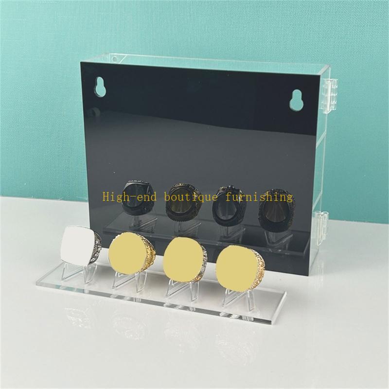 Clear Acrylics Rings Display Box with Slots for Championship Collection Storage China Mainland
