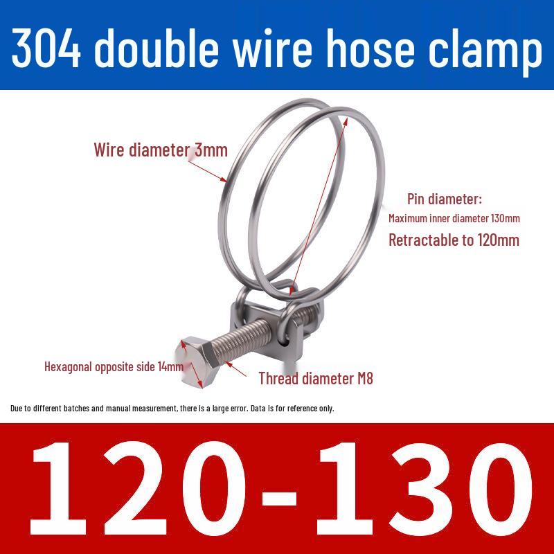 Doppeldraht-Schlauchschelle aus Edelstahl für Feuer-, Wasser-, Gasleitungen - Verdickt