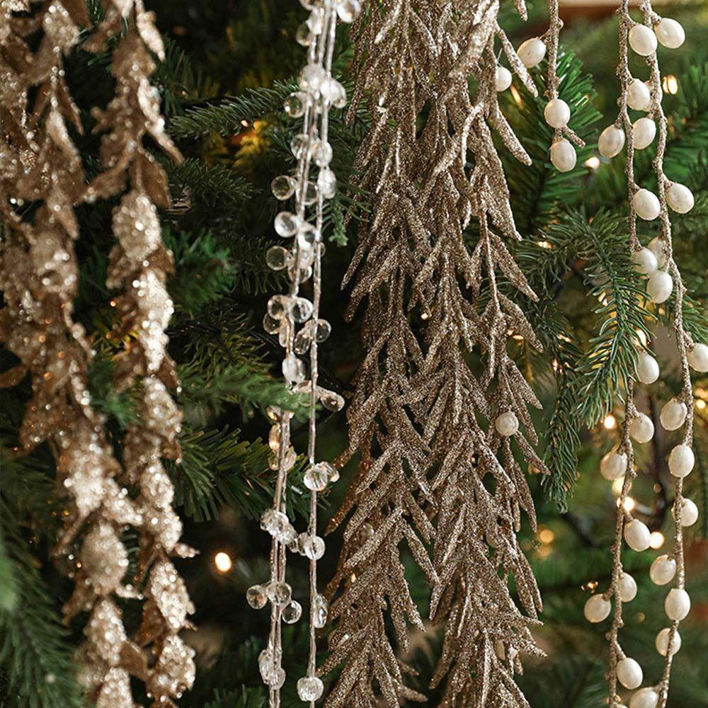 Plastic Artificial Christmas Glitter Branches Handmade Christmas Tree Decorations  New Year Decor