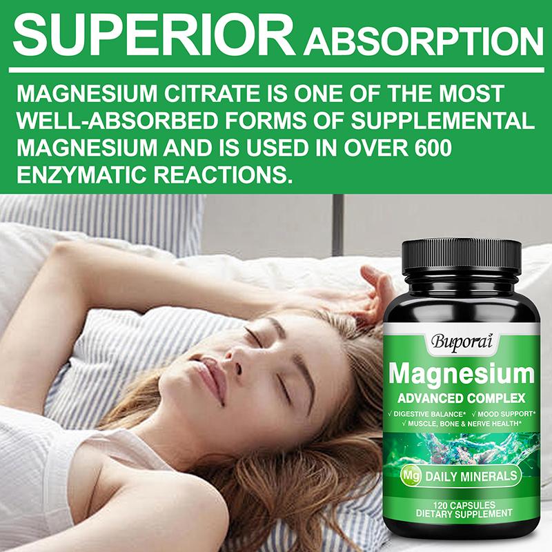 Highly Absorbable Magnesium Complex Supplement, Containing a Mixture of Magnesium Oxide and Magnesium Citrate, for Nutritional Supplementation.