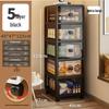 Multi-Layer Floor-Standing Storage Cabinet for Living Room: Drawer, Snack, and Clothes Organizer
