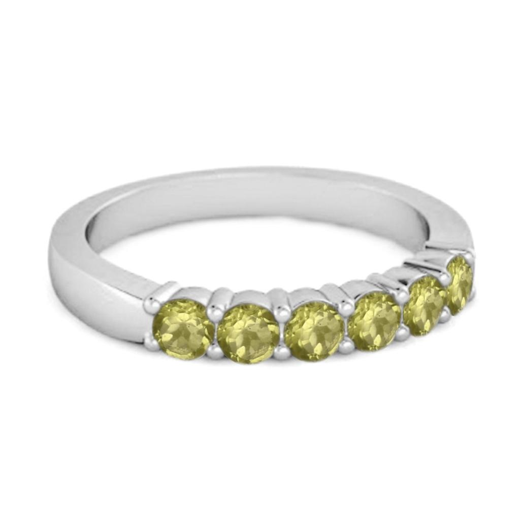 Peridot Half Eternity Band Ring – 925 Sterling Silver