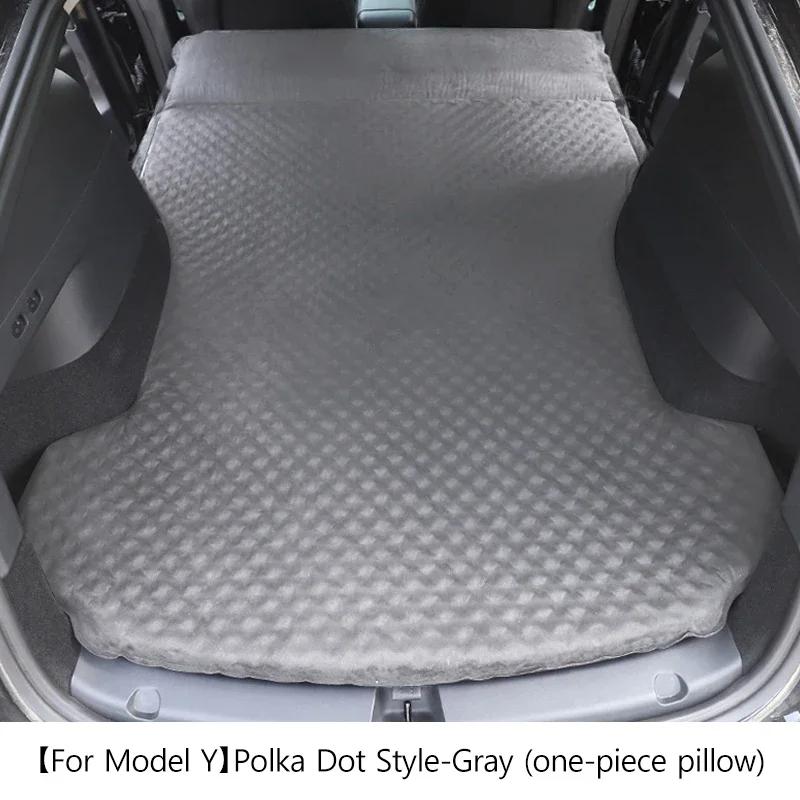 Outdoor Camping Inflatable Special Suede Fabric Car Travel Bed for Tesla Model 3 Y Portable Air Pump 2 Pillows Car Accessories
