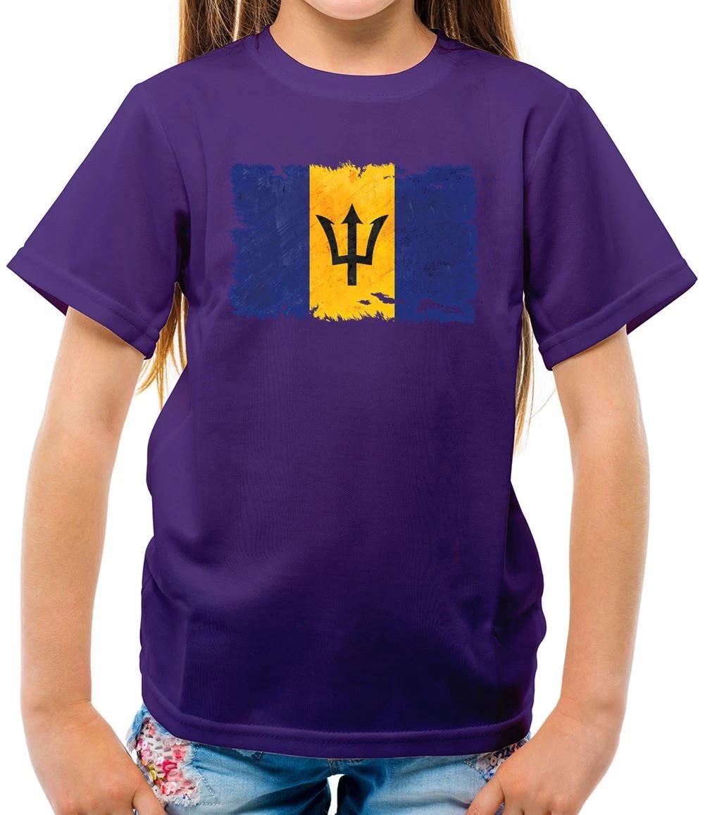 Barbados Grunge Flag - Kids T-Shirt - Caribbean Bridgetown Country Flags 100
