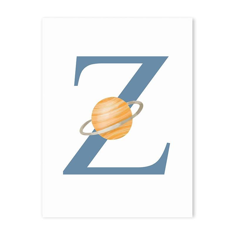 Rocket Astronaut Planet Outer Space Baby Name Custom Wall Art Canvas Painting Nordic Cartoon Prints Posters for Kids Room Decor