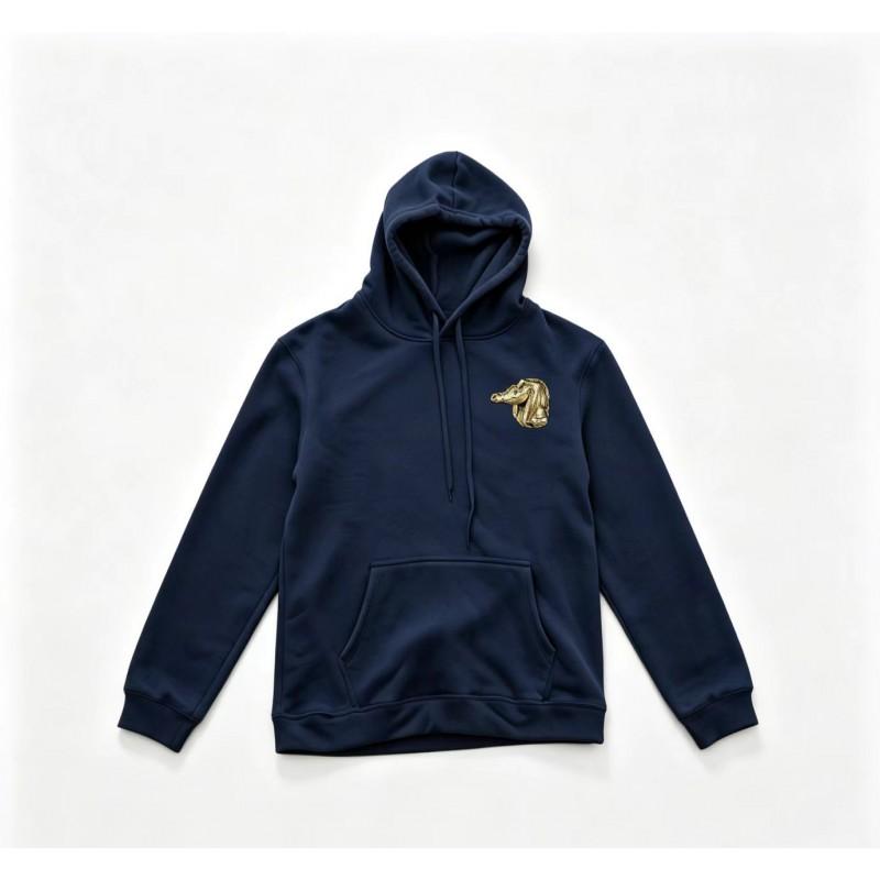 Unisex Oversized Drop Shoulder Hoodie With Embroidered Crocodile Casual Sweatshirt Fall