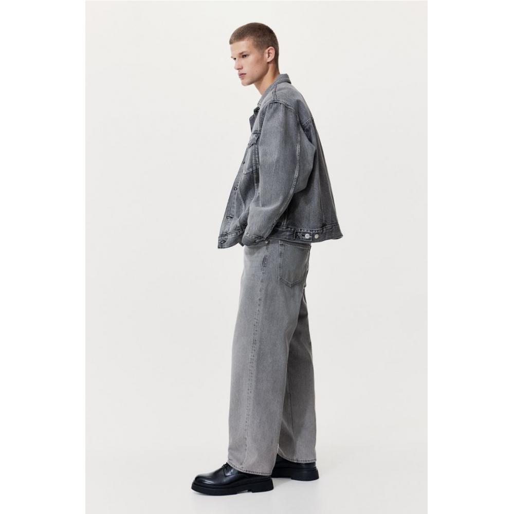 H&M Lockere Jeans Denim Grau