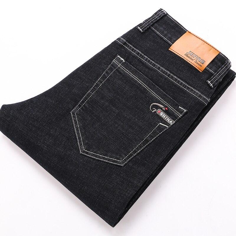 Mens Jeans  Business Regular Straight Full Lenght Jean Casual Denim Trousers Elasticity Stretch Fabric Pant   LY1835