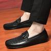 Spring New Casual Loafers Mens Genuine Leather Luxury Designer Shoes Mens Slip-on Italian Handmade Shoes Formal Business Shoes