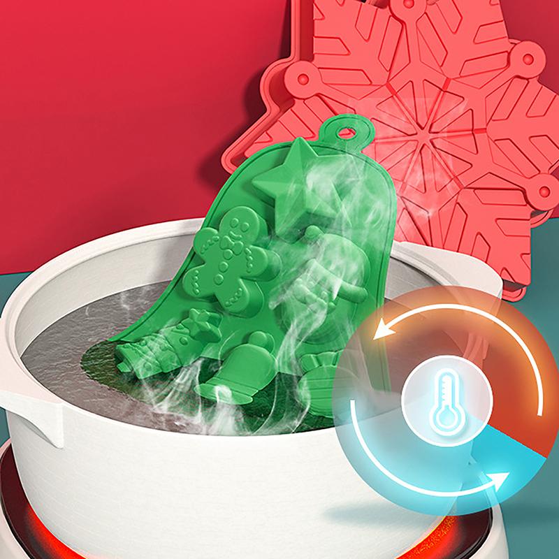 Chocolate Mold Christmas Crutch Silicone Festive Bakeware Diy Candy Fudge Ice Jelly Cake Decor Bakeware Mold