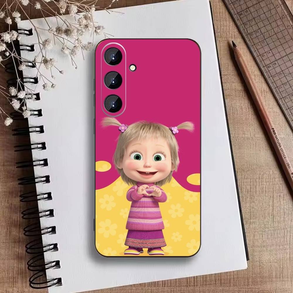 

Cute Masha and the Bears Phone Case For Samsung Galaxy A73,A21s,A22,A31,A52,A53,A71,A41Soft Black Shell Samsung a41