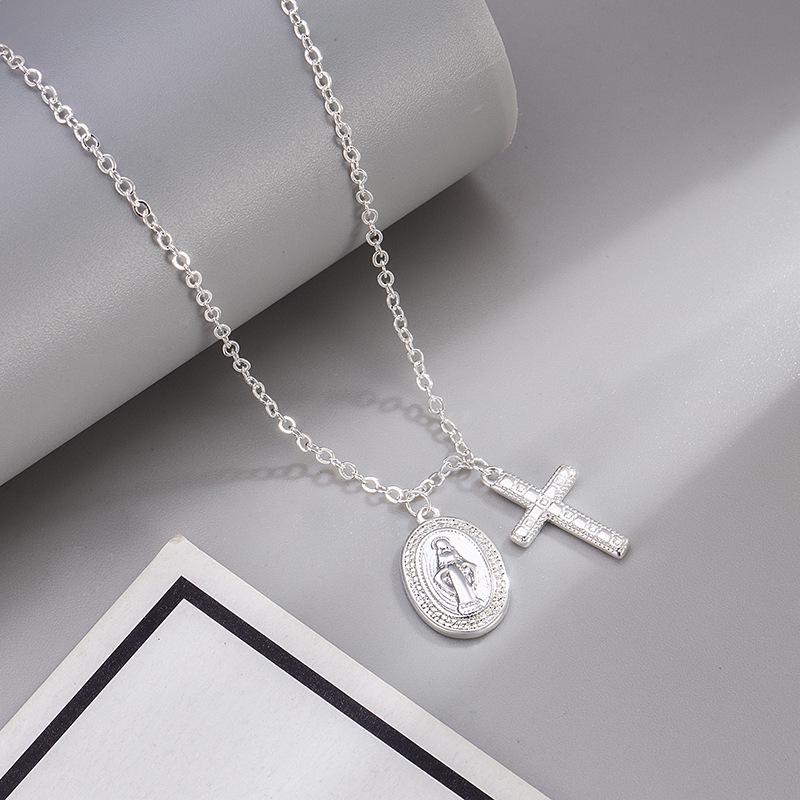Zirkon-Kreuz-Halskette: Europäische & Amerikanische Leichte Luxus Schlüsselbein Kette für Damen