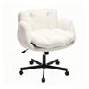 Moderner Chenille Drehstuhl für das Büro, Höhenverstellbare umwandelbare Armlehnen, Schreibtischstuhl für Zuhause, Arbeitszimmer, Schminktisch & Wohnzimmer, Creme / Beige, DE5028BG
