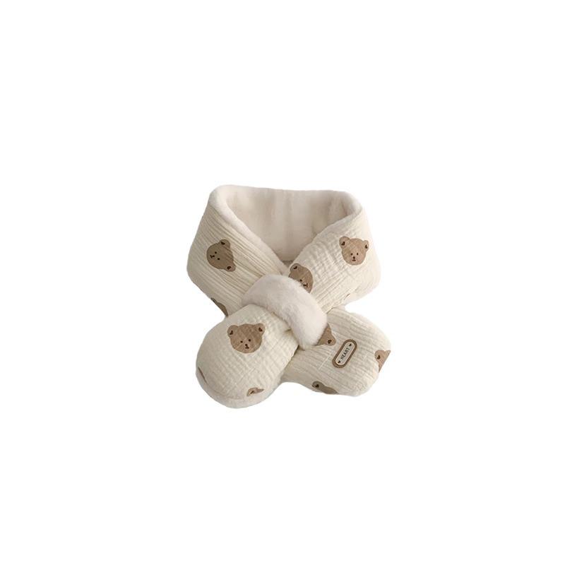 Soft Baby Bear Winter Scarf: Warm, Windproof, Plush Velvet for Boys & Girls