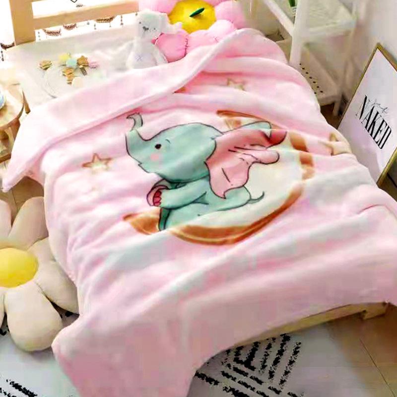 Thickened Double-Layer Raschel Cartoon Cloud Blanket for Kids 130*120cm - Double Layer Thick Version