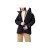 FILA Fleece Hooded Solid Color Zipper Warm Down Jacket Men Jackets Black F51M249904ABK