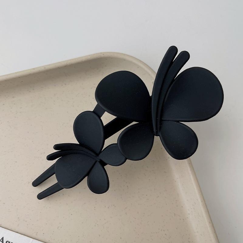 Large Double Butterfly Hair Clips Women Temperament Elegant Back Head Ponytail Clip Hairpin Frosted Duckbill Clip