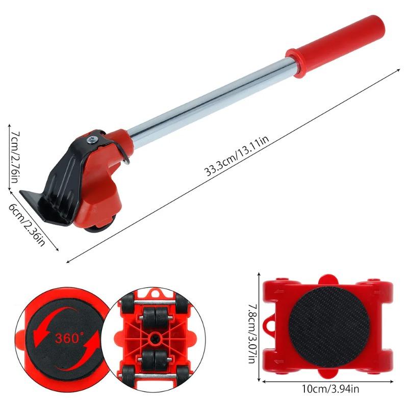 Furniture Mover Tool Set, Heavy Duty Moving Roller & Lifter with Wheels, Professional Moving Tools for Carpet & Hard Floors