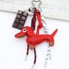 Fashion Keyholders Sausage Dog Keychain Chocolate Keyrings Creative Bag Charm PU Keychain Braided Rope Bag Pendant