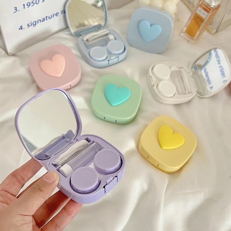 Weiß, rosa, gelb, für Brillen, Kosmetik, Kontaktlinsen, Box, Kontaktlinsen-Etui für Augen, Reiseset, Halter, Behälter, Reisezubehör