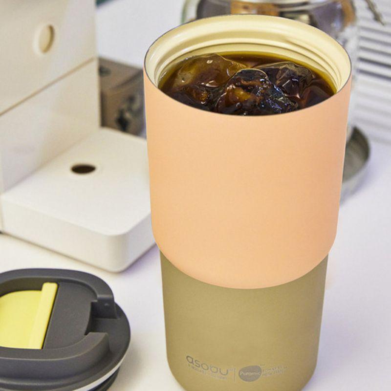 ASOBU Ceramic Stainless Steel Vacuum Insulated Tumbler 650ml Pick Me Up Pastel