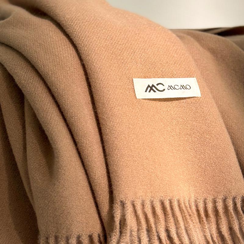 Cachecol Inverno Feminino Sólido 26 Cores Quente Espesso Caxemira Xale Moda Exterior Luxo Franjas Pashmina Envoltório Senhora Cachecóis à Prova de Vento