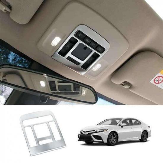 Silver Titanium Front Reading Lamp Frame Cover Trim For Toyota Camry 2018-2023