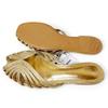 Fashion Gold Narrow Strap Flat Sandals Women Sexy Peep Toe Pointed Toe Slide Sandals Summer Vacation Beach Sandals Zapatos Mujer