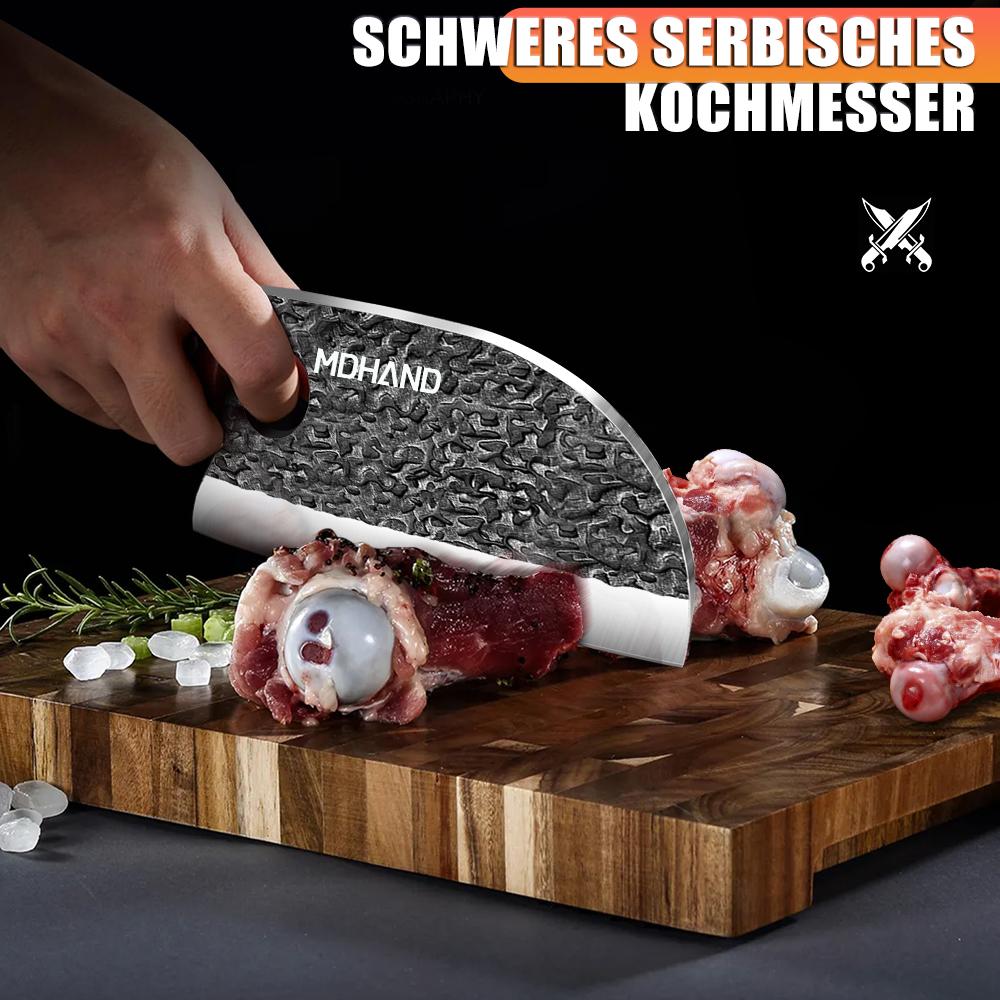 Set de Cuțite de Măcelărie cu Lamă din Oțel cu Carbon Ridicat Forjate Manual cu Mâner Ergonomic din Lemn Set de Cuțite de Bucătărie