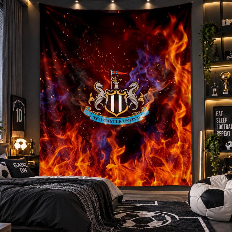 Nástěnná tapisérie Newcastle United Fotbalový potisk Látka do obývacího pokoje Ložnice Domácí dekorace