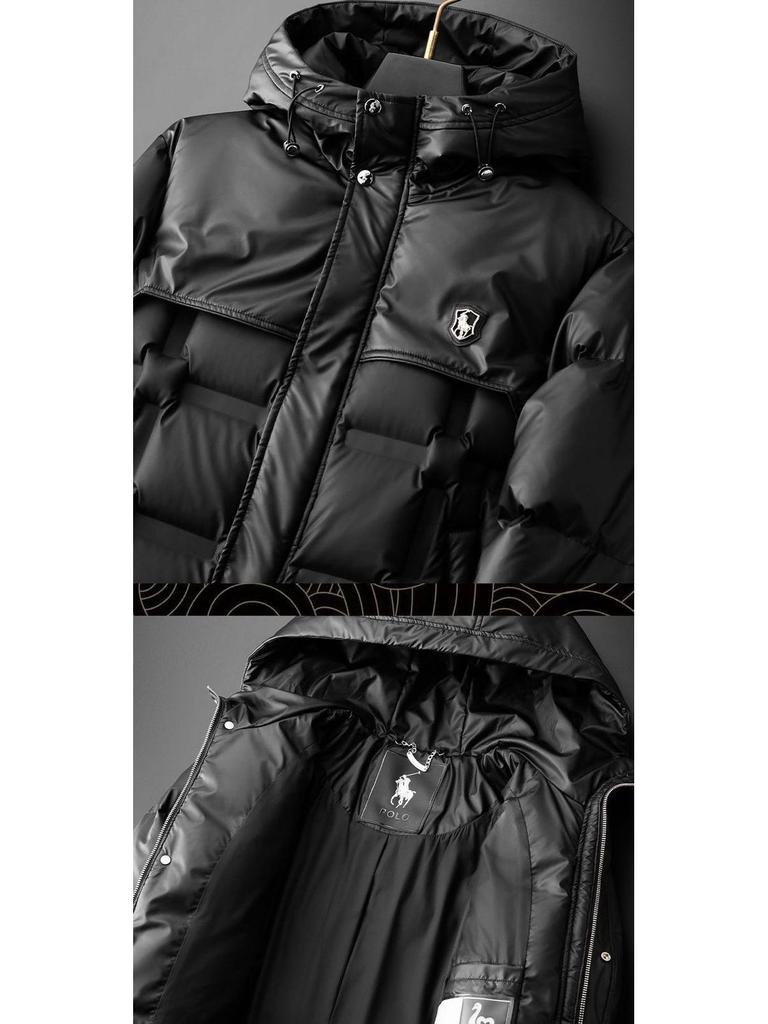Men's Luxury European Style Thick Down Jacket - Winter Hooded Outerwear for Cold Protection