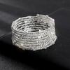 Bride full diamond multi-layer elastic bracelet multi-row cross opening winding bracelet claw diamond bracelet