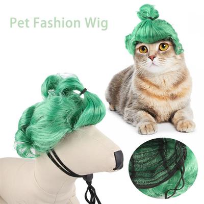 Pet Peruk Ayarlanabilir Gerçekçi Köpekler Kediler Fantezi Elbise Peruk Cosplay Kostüm Pet Saç Aksesuarları