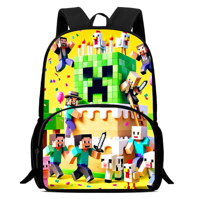 Minecraft Printed Backpack Children'S Elementary School Bag