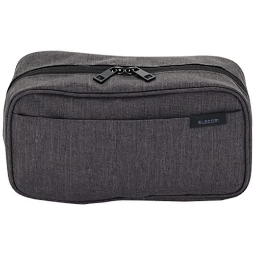 ELECOM Gadget Pouch, Large Capacity, Freestanding, Travel, Business Trip, Telework, Organizing Pouch, Black BMA-GP14BK