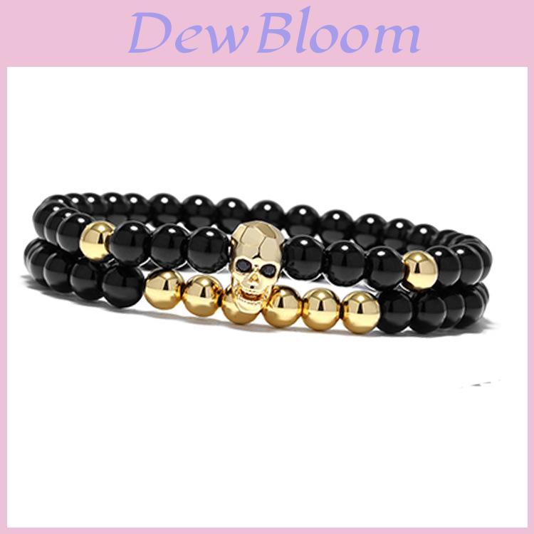 Geometric Skull Demon Bead Bracelet With Diamond Finish For Men And Women
