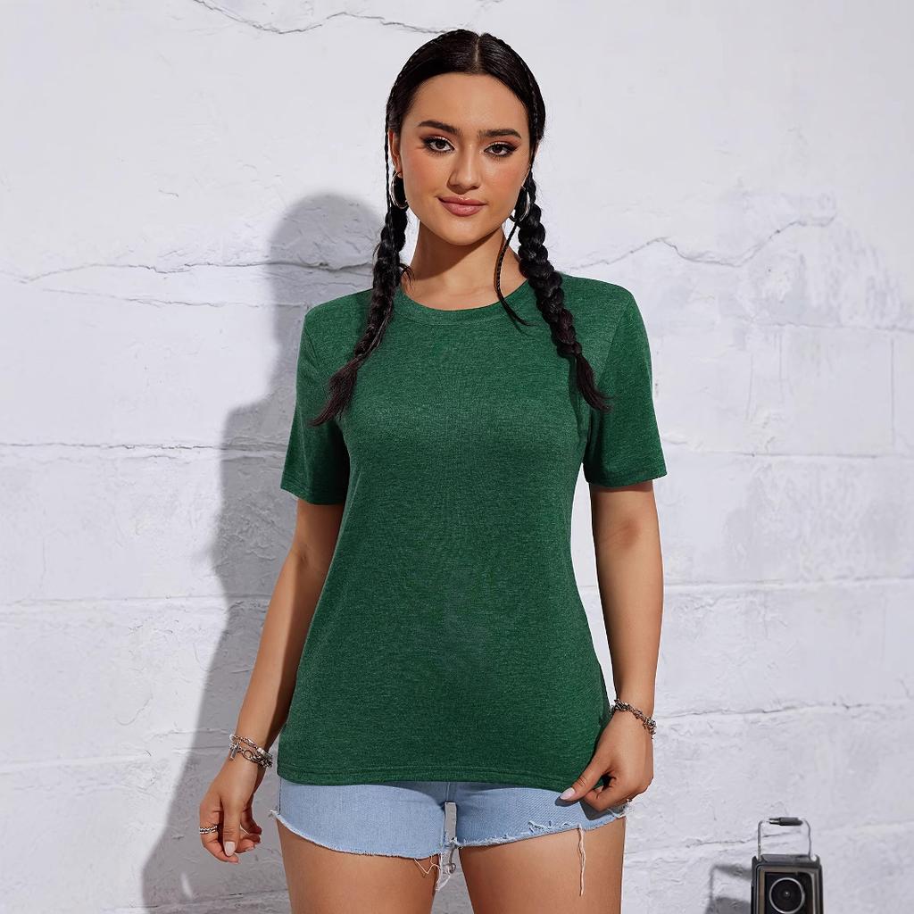 Womens Tops Short Sleeve Crewneck T-Shirts Loose Casual Blouses Summer Tees