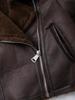 European & American Retro Versatile Double-Sided Long Sleeve Jacket with Zipper Pocket & Turn-Down Collar