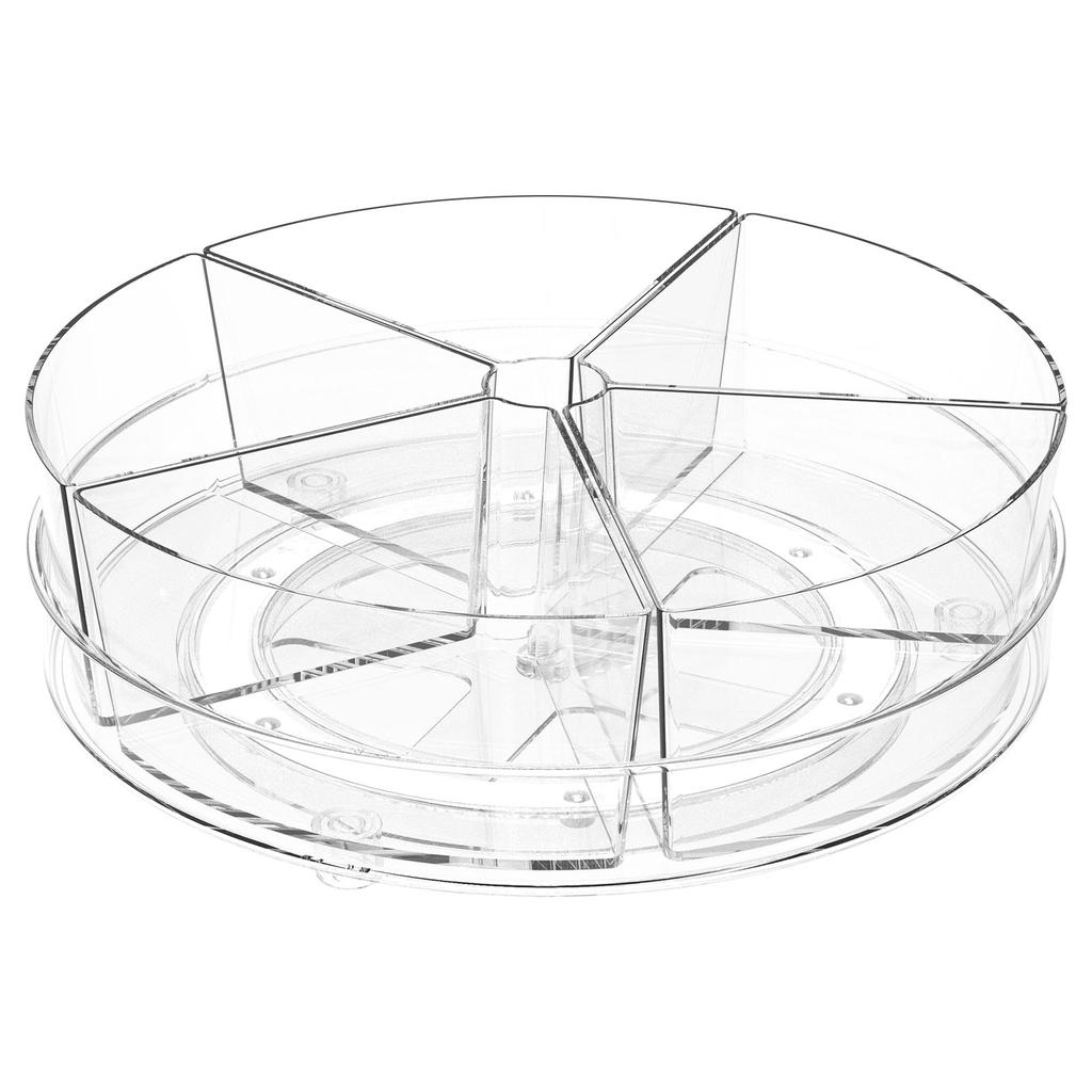 360 Rotating Seasoning Storage Rack Divided Spice Snack Food Oil Seasoning Bottle Turntable Kitchen  Organizer Tray Rack