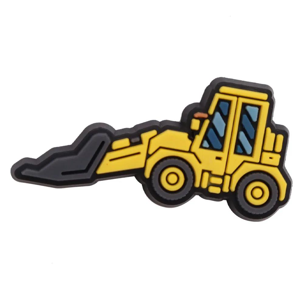 1Pcs PVC Mix Construction Vehicle Excavator Boys Buckle Clog Cool Children Cranes Car Shoe Charms Accessories Shoe Charm