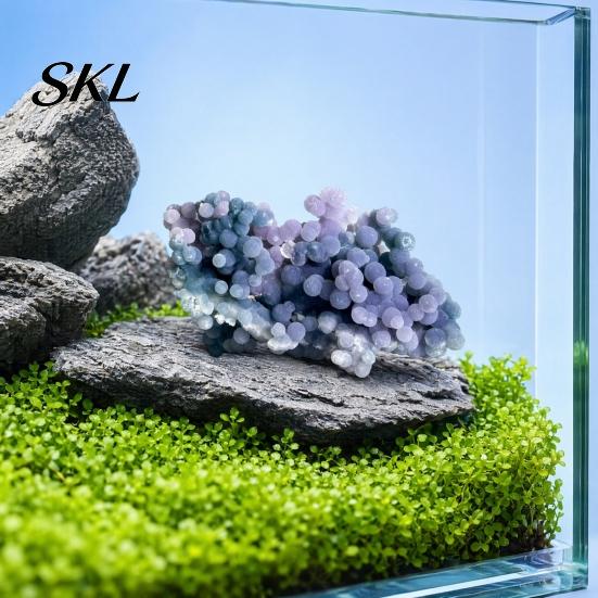 Smooth Polished Rocks Natural Grape Agate Crystal Cluster, Mineral Gemstone, Stone Tranquility Stones for Aquarium Terrarium Decor, Unique Gift