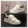 Fashion Korean Style Mens Casual White Shoes  Designer Flats Shoe Genuine Leather Platform Sneakers Youth Street Footwear Zapatos